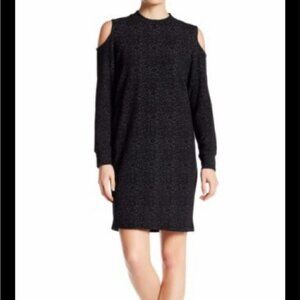 Bobeau Long Sleeve Cold Shoulder Dress